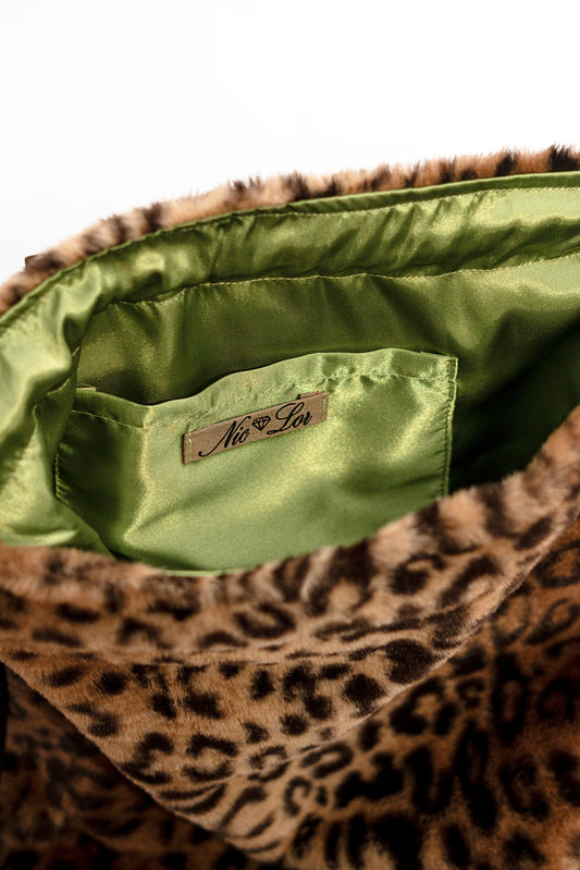 Cheetah Faux Fur Drawstring Backpack - Fierce Animal Print Style