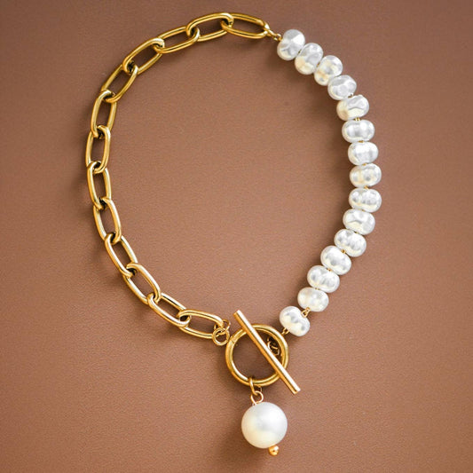 18K Gold Plated Waterproof Stainless Steel Chain Bracelet-7072