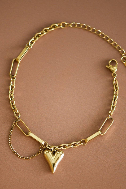 18K Gold Plated Waterproof Stainless Steel Chain Bracelet-7432