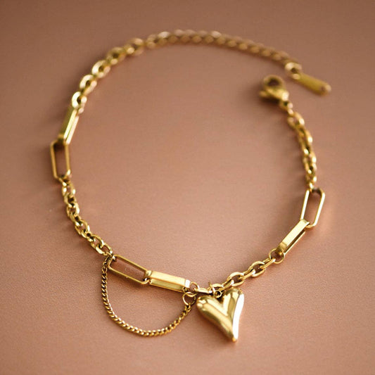 18K Gold Plated Waterproof Stainless Steel Chain Bracelet-7432