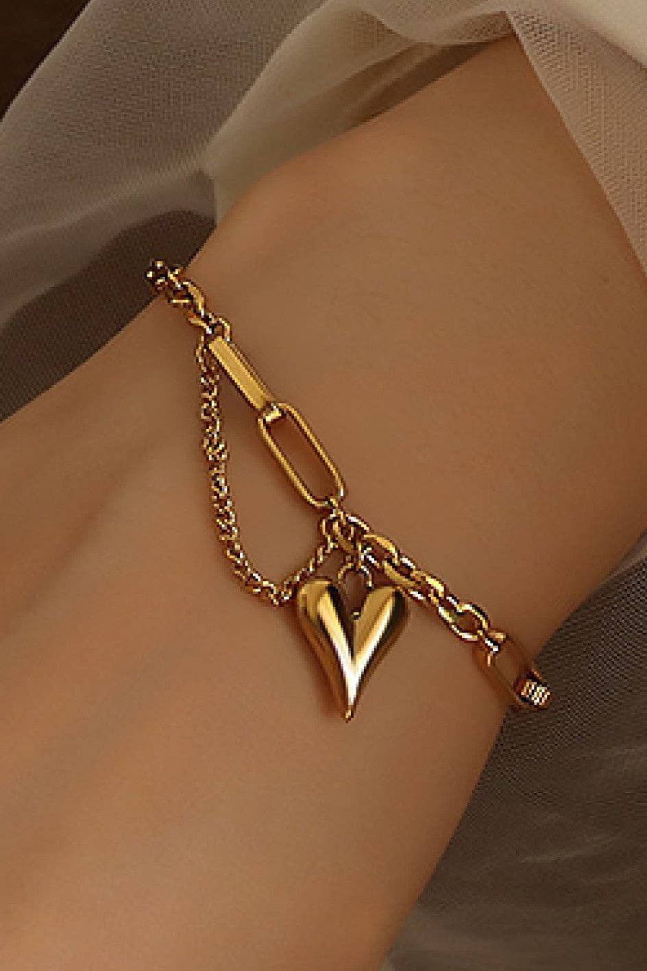18K Gold Plated Waterproof Stainless Steel Chain Bracelet