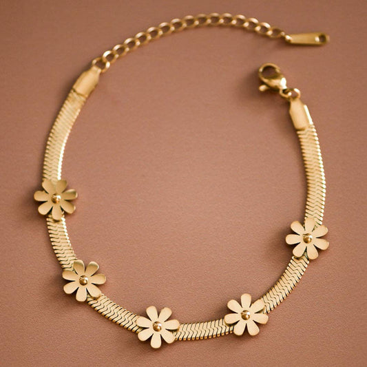 18K Gold Plated Waterproof Stainless Steel Chain Bracelet